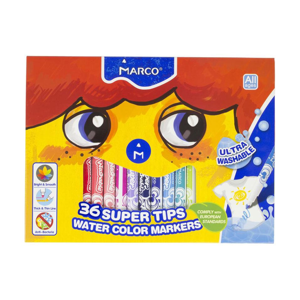 Набір водяних фломастерів Marco Ultra Washable, 36 кольорів (1630-36CB)